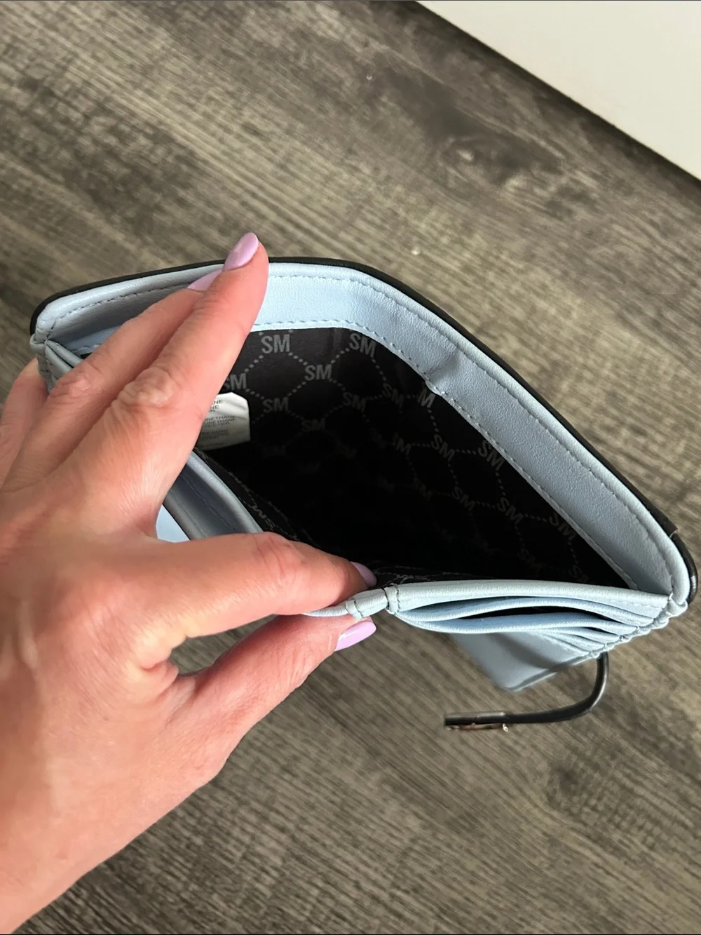 Steve Madden Black Leather Snap-Closure Wallet